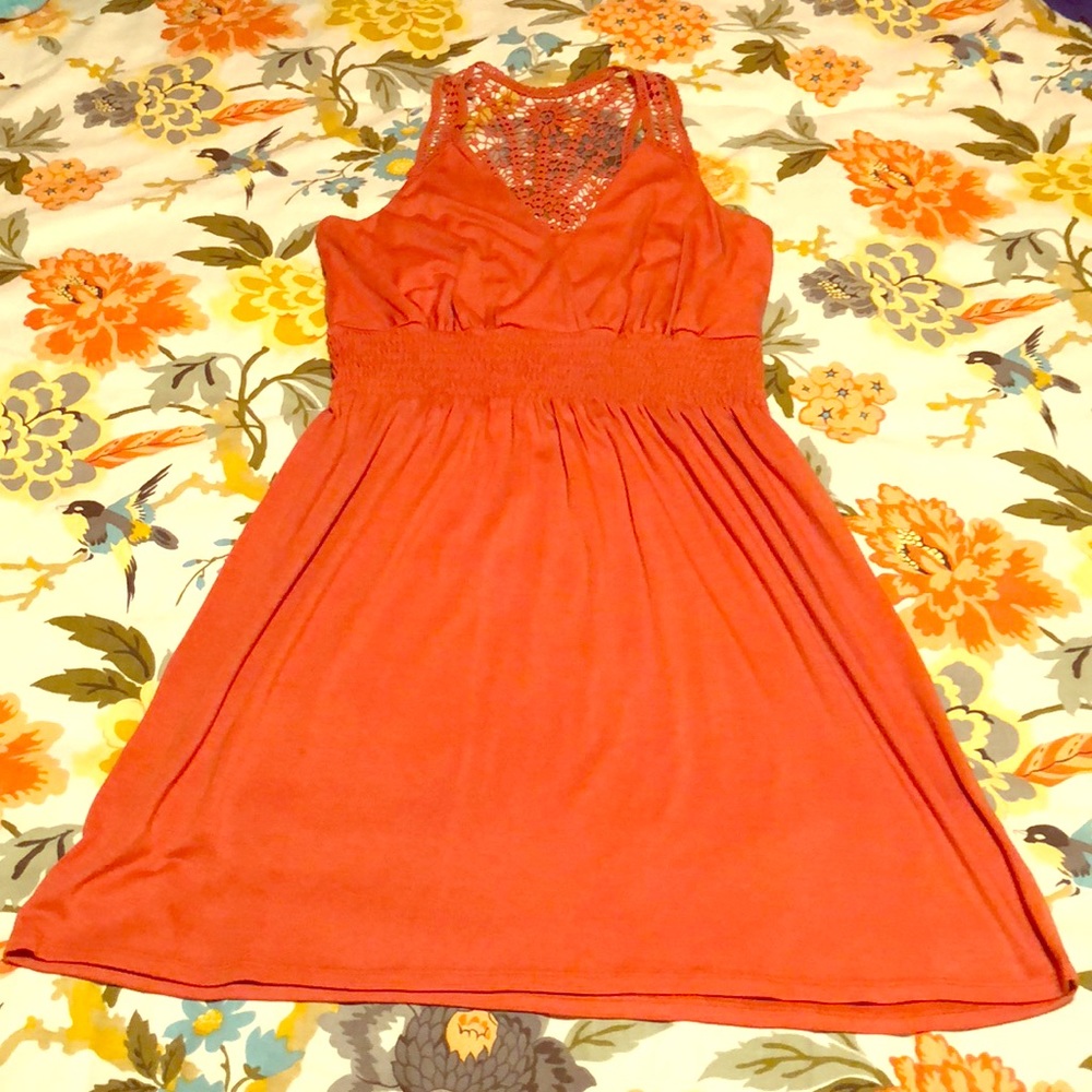 Harvest Orange Crochet-back Sundress